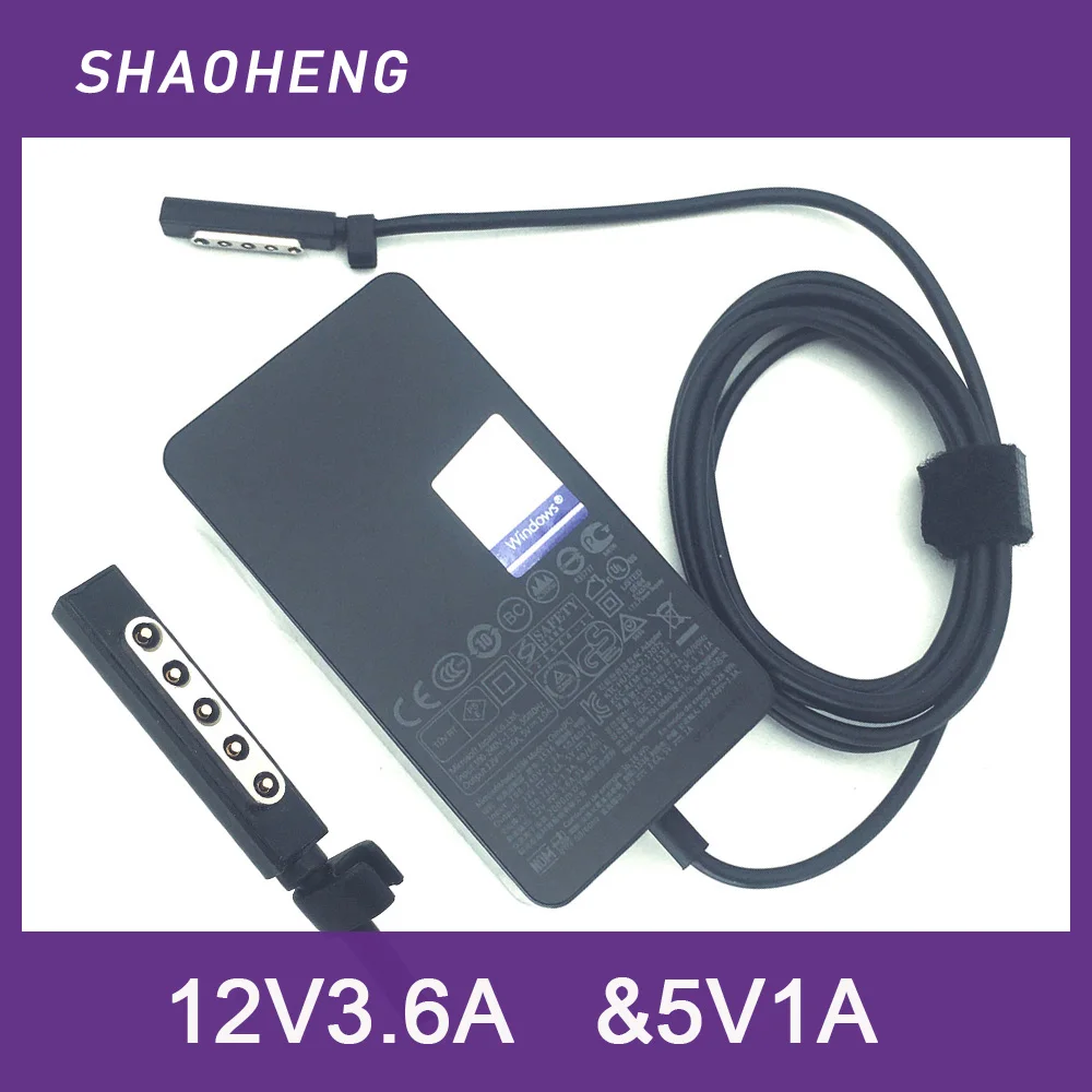 Cargador/adaptador de corriente genuino de 48W, 12V, 3,6a para Microsoft Surface Pro 2, Surface Pro 1 y Surface RT Tablet