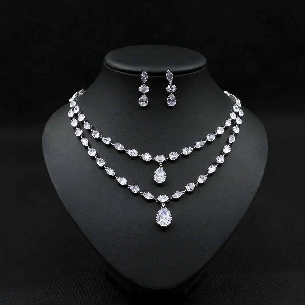 

Luxury brand genuine real jewels Popular jewelry: Zircon stacked necklace set, atmospheric fashion, multi-layer necklace, bridal