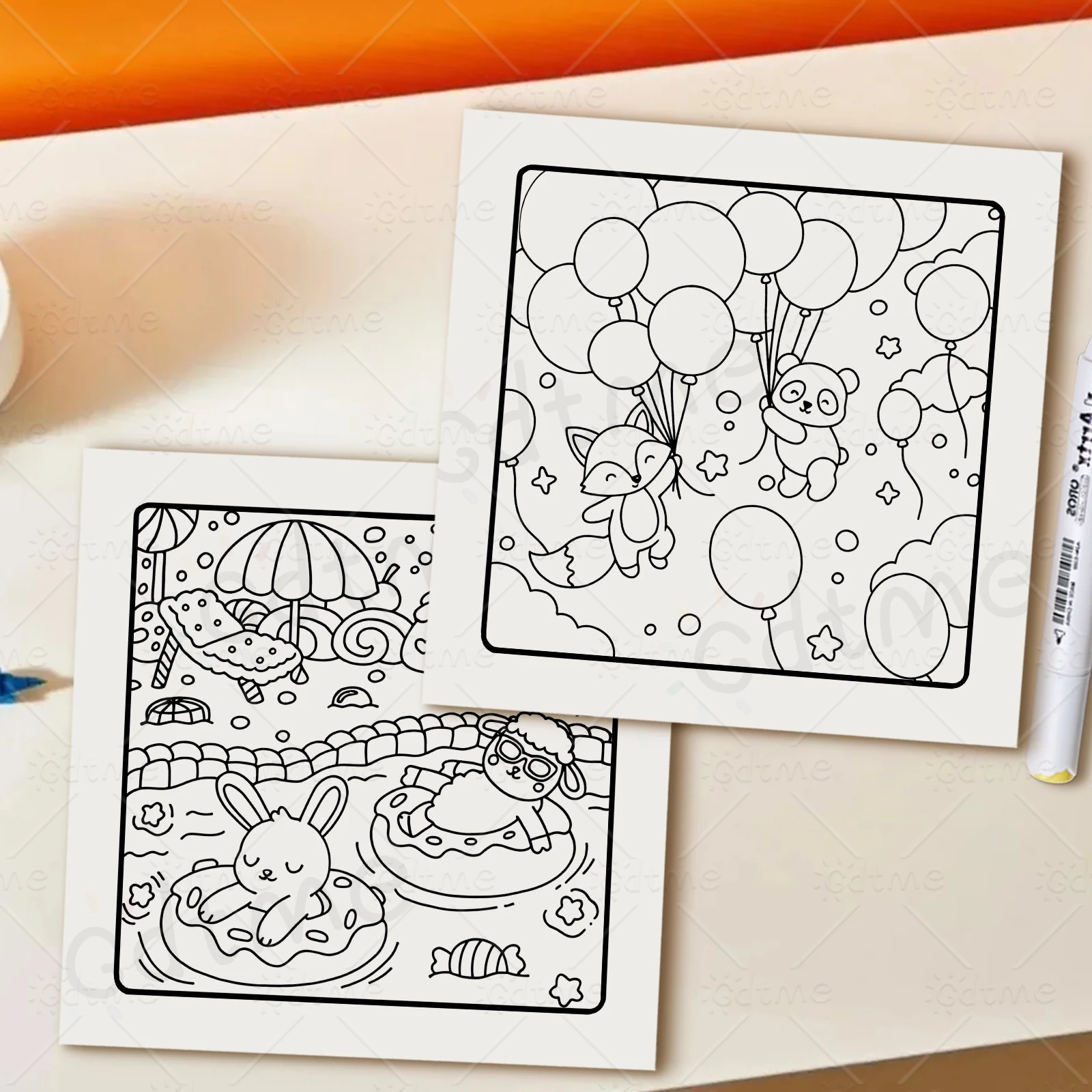 Süßes Familien-Malbuch – dickes Papier für Erwachsene und Teenager – Stressabbau, kreatives süßes Zeichenbuch, DIY-Geschenkidee – Detail 8