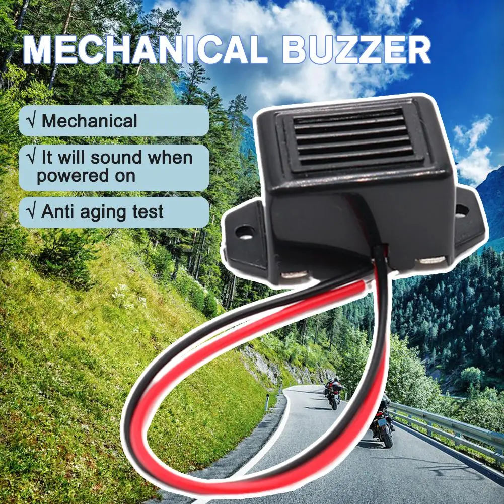 2315 Active Mechanical Buzzer 1.2V 3V 6V 9V 12V Rat Drive Solar Energy 75dB ABS Universal For All Cars R4L5