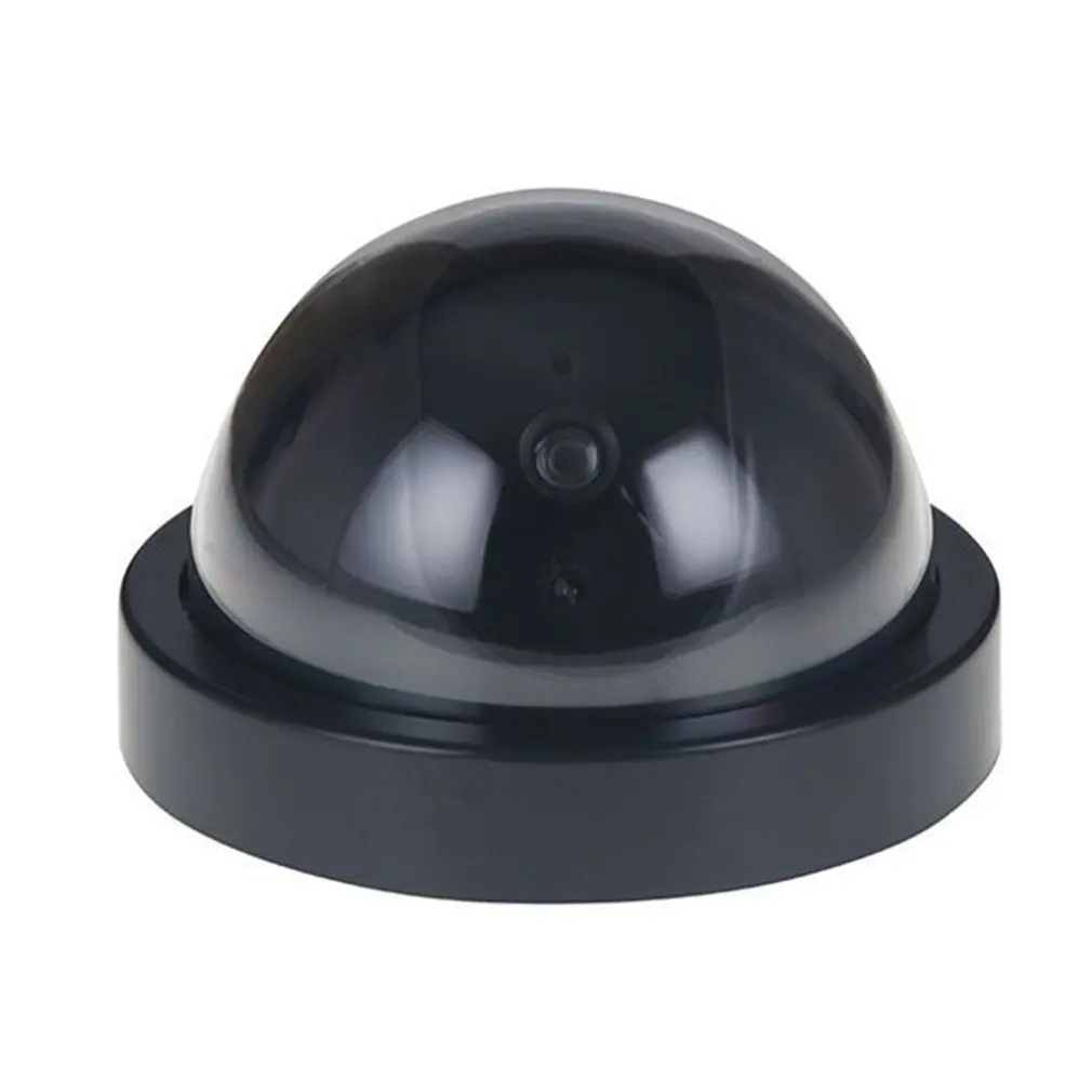 Creative Black Plastic Dome CCTV Dummy Camera Flashing Led Fake Camera Power Via AA Battery Surveillance Security System