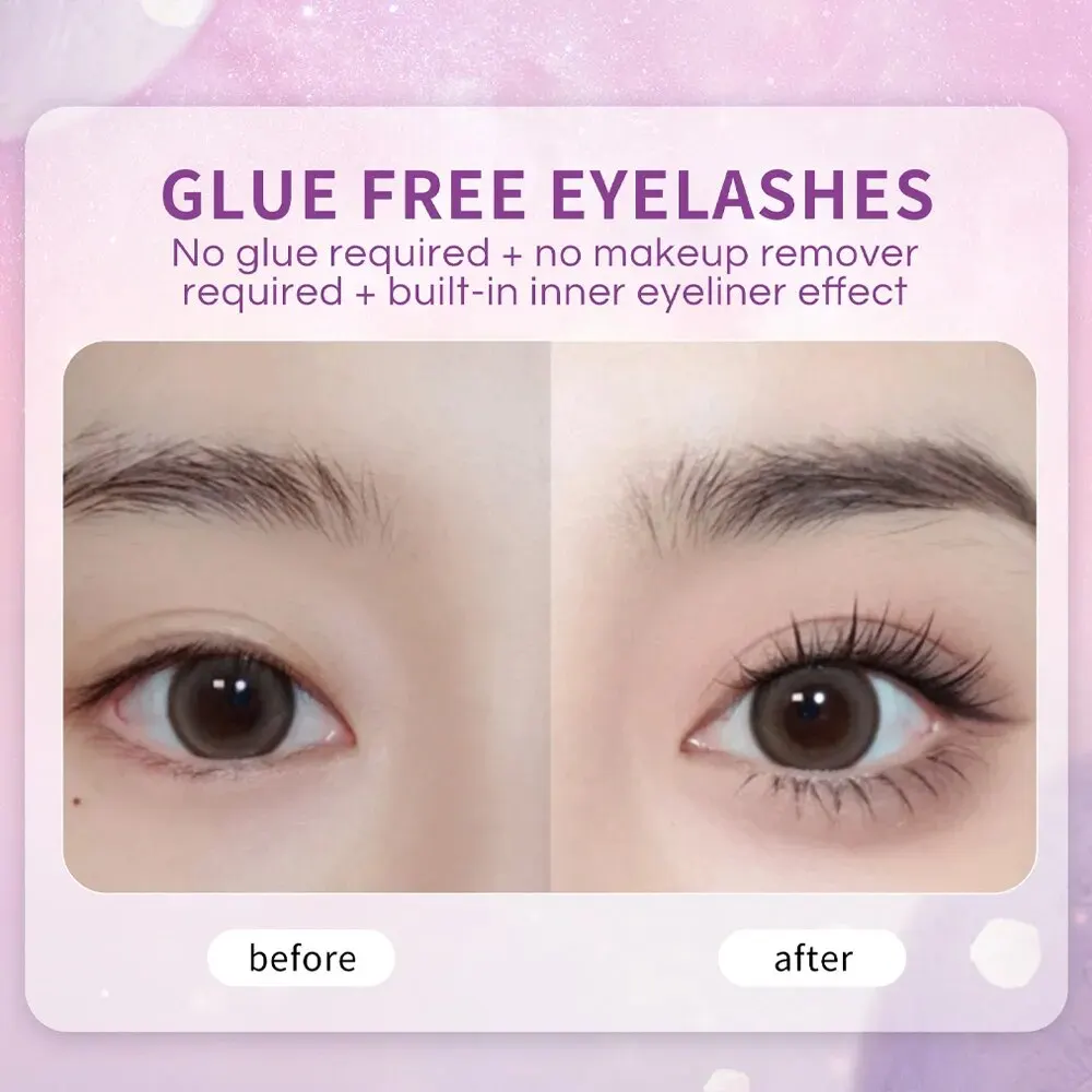 Fairy Glue-free False Eyelashes Easy To Rebound No Need To Remove Segmented Thin Stems Suitable For Novice DIY MENGHELA Eyelashe image 4