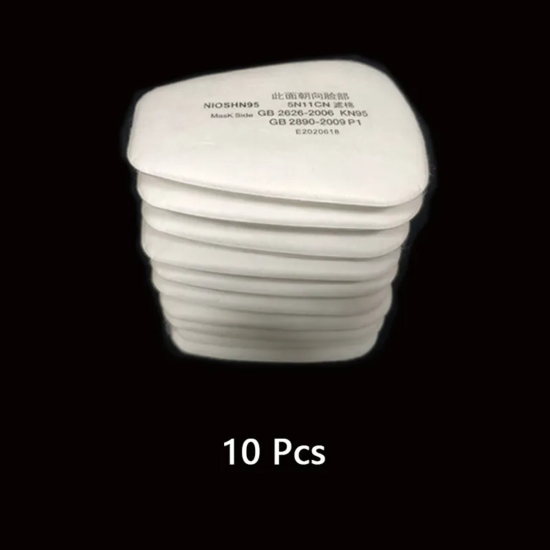 10 قطعة 5N11 فلتر القطن/خرطوشة قناع الغاز تنفس استبدال المناسب ل 6000 7000 #2