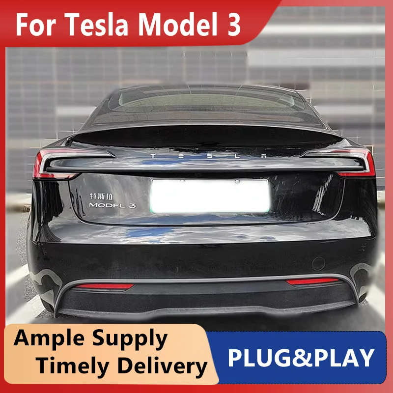 Led Through Tail Light For Tesla Model3 Model 3 2024 Through Trunk Rear lamp Rear Bumper Taillights LED Dynamic turn signal