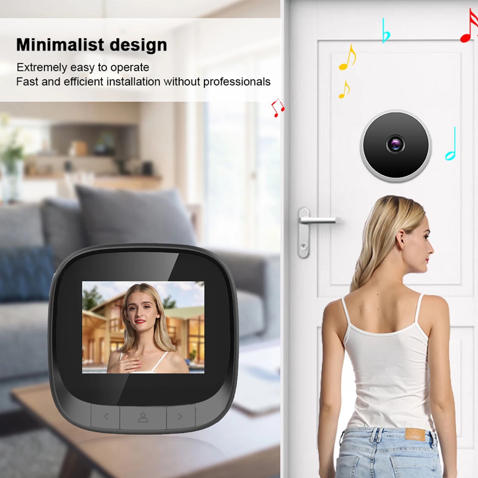 ZK30 2.4in Smart Visual Door Viewer Digital Video Peephole Security Eye Monitoring Camera
