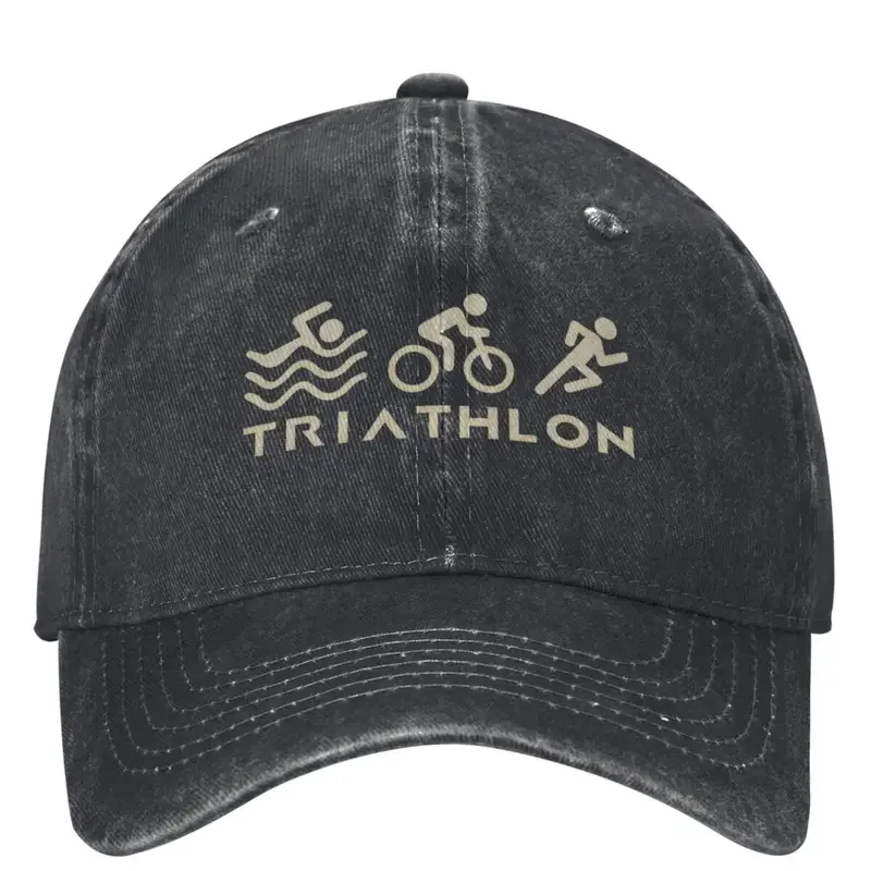 Triathlon Washed Cap Swim Bike Run Triathlete Street Style Dad Hats Teens Hunting Camping Sun Protection Baseball Caps