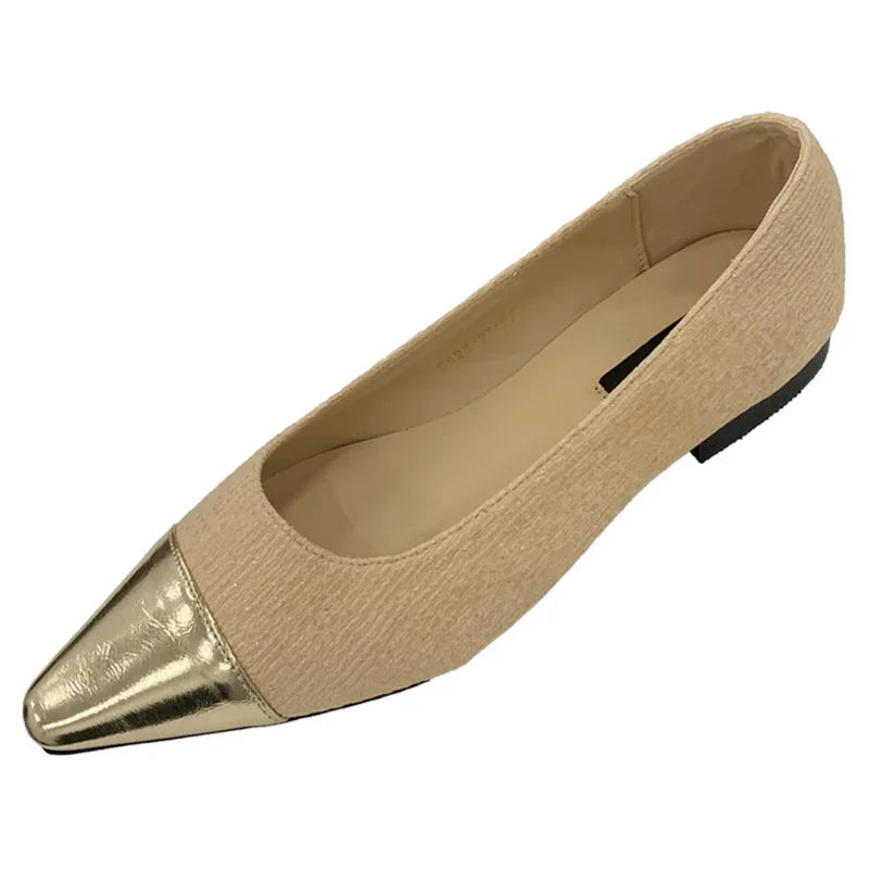 2025 الربيع والخريف موضة جديدة الفم الضحلة تنوعا وأشار حذاء مسطح مريح لينة وحيد أحذية نسائية عادية #6