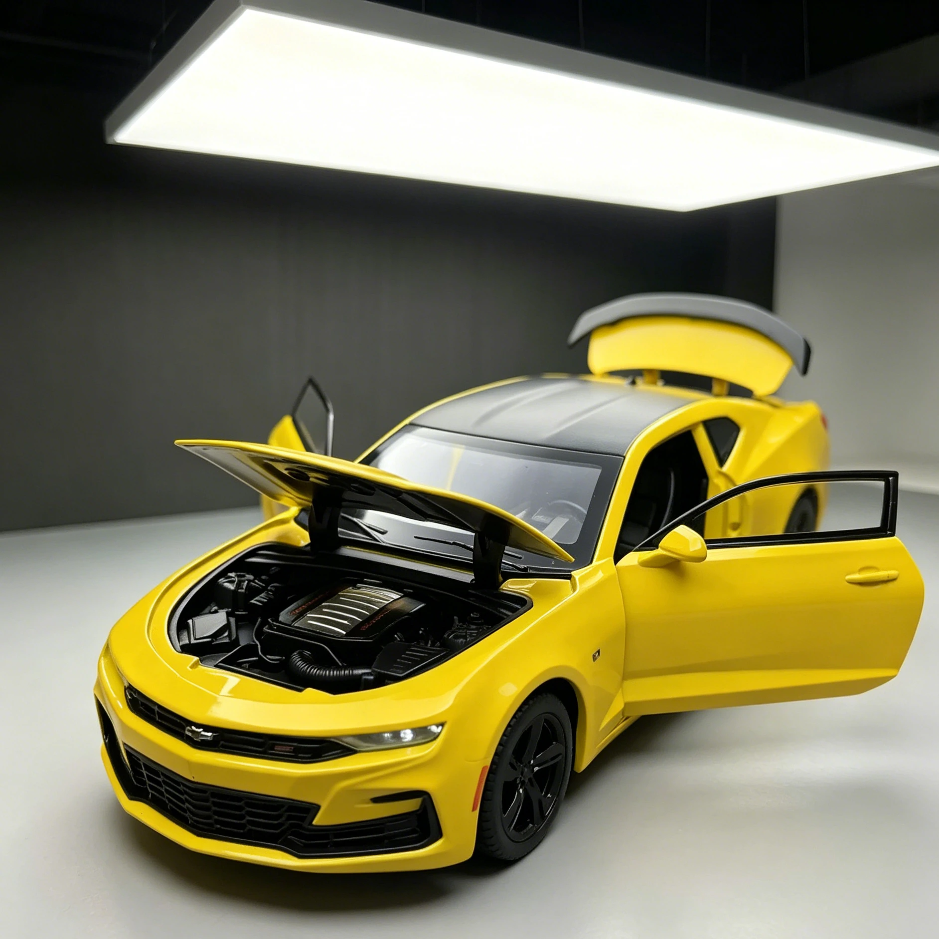 1:24 Chevrolet Camaro Bumblebee Alloy Diecast Car, Realistic Model with Pull Back, Light & Sound,  Birthday Gift for Boyfriend