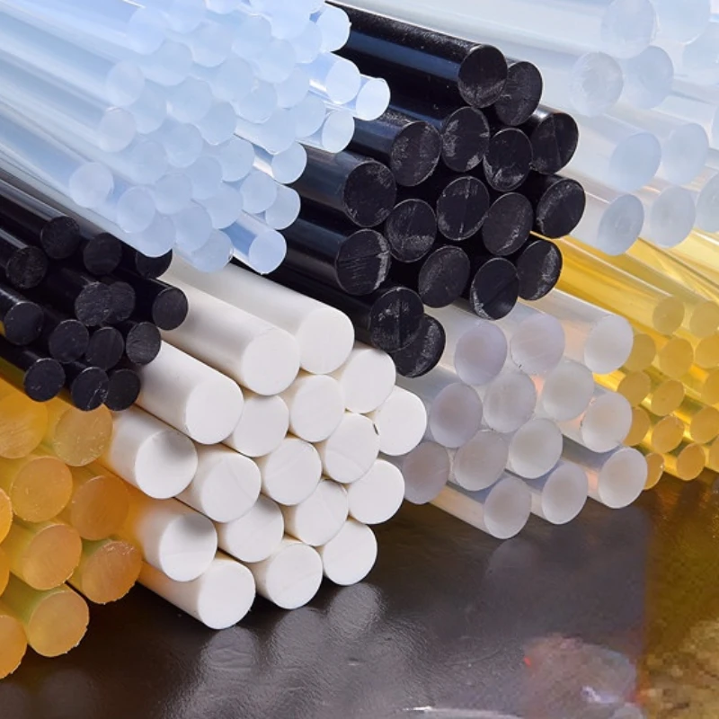 30pcs 11mm Black Hot Melt Glue Stick High Viscosity Adhesive Silicone Rod for Household DIY Wig Bonding