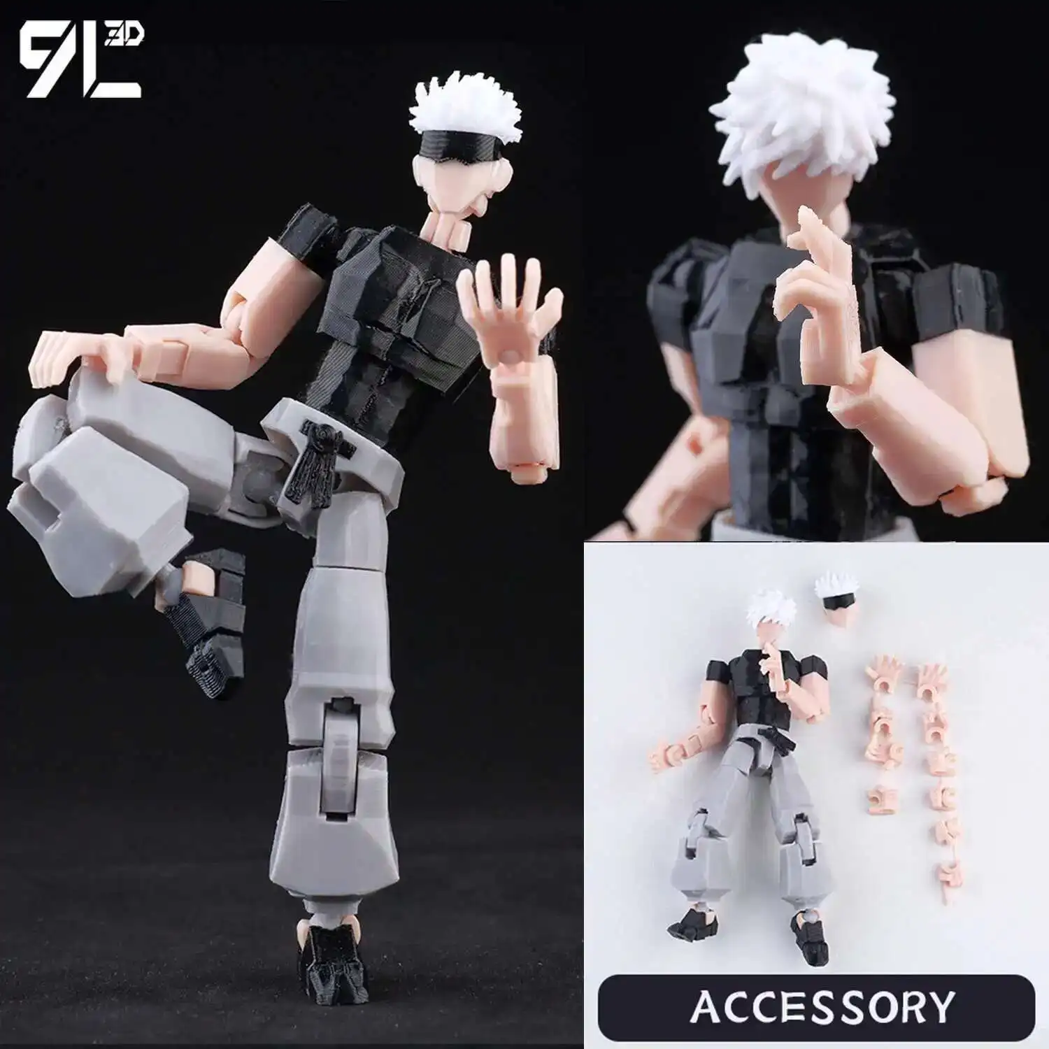 9L3D Titan13 ワンパンマンフィギュア - アニメ多関節ポーズ可能埼玉