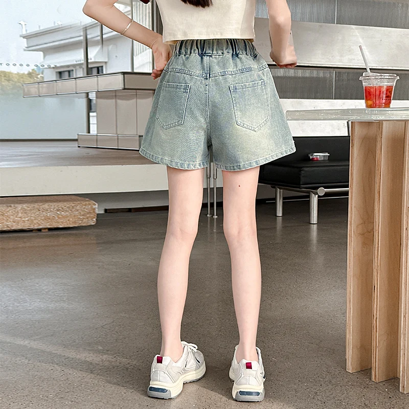 2026 New Casual Teen Girls Summer Jeans Shorts High Quality Kids Girl Denim Shorts With Pocket Cool Children Vintage Clothing