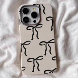 Black Bows Soft Phone Case for Xiaomi Redmi Note 14 13 12 11 Pro Plus 4G 5G 12S 11S 10S 10 9S 12C 13C 14C Leather Texture Cover
