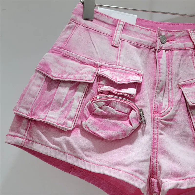 Design Sense SexyGirl Tooling Pantaloncini di jeans da donna 2025 Primavera Estate Lavato Pantaloni larghi a gamba larga skinny larghi e versatili