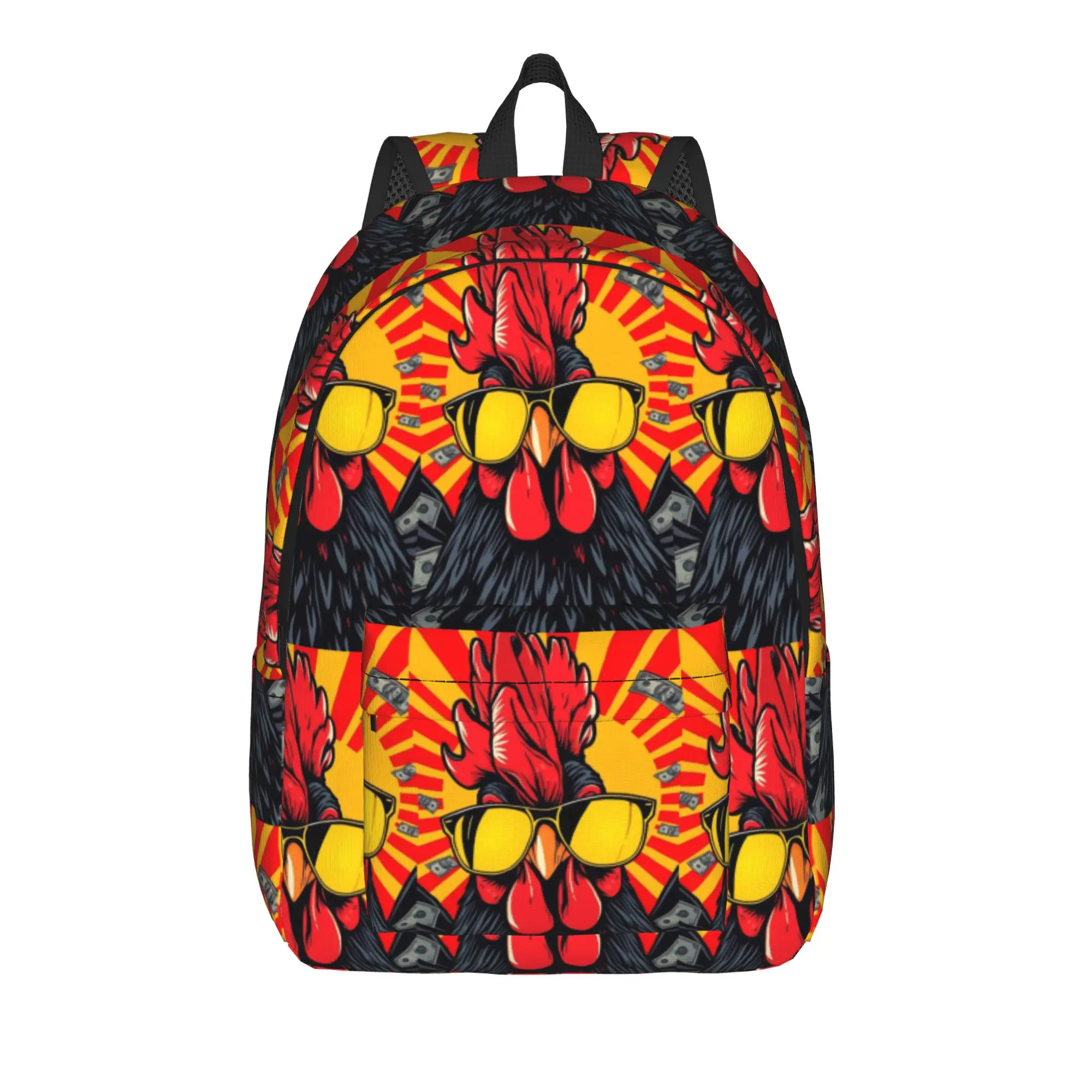Rooster Pop Graffiti Backpack  Outdoor Style Backpacks Student Unisex Custom Print High School Bags Kawaii Rucksack