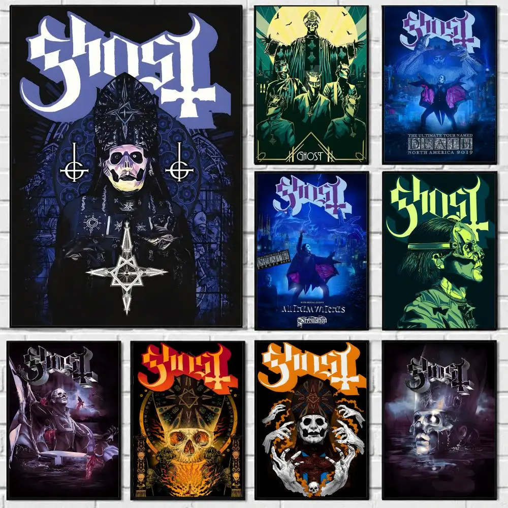Ghost band ethereal G-Ghost Poster Self-adhesive Art Waterproof Paper Sticker Coffee House Bar Room Wall Decor