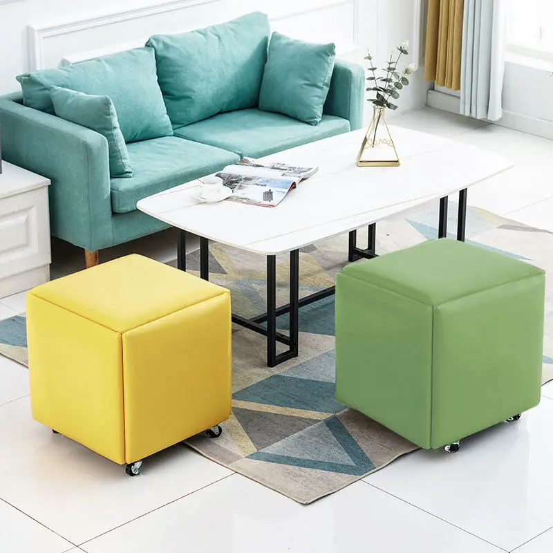 5-in1 Rubik\'s cube stool combination storage living home coffee sofa side stool table space saving furniture Portable chair 46cm