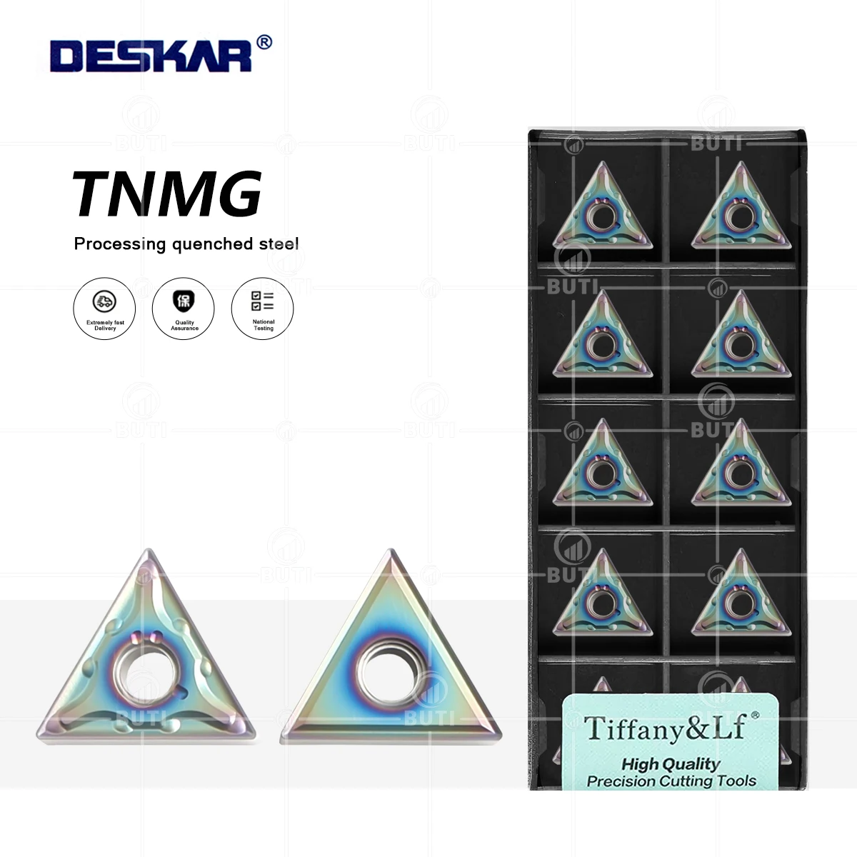 

DESKAR 100% Original TNMG160404 TNMG160408 MA MS TF618 Lathe HardMetal CNC Turning Triangle Cutting Stainless Steel Tools Blade