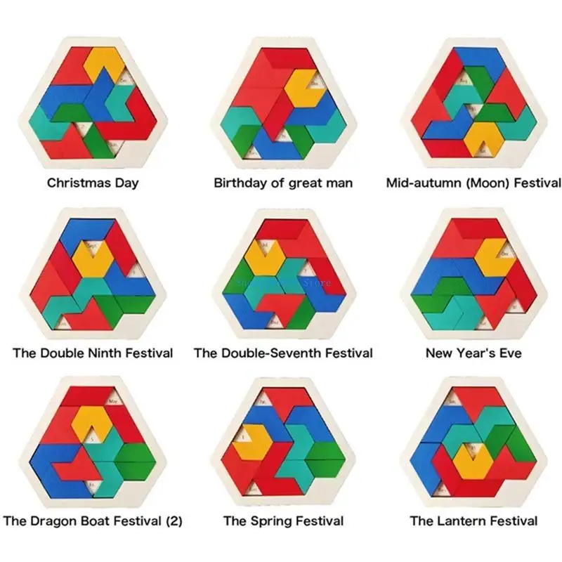 Giochi puzzle calendario giornaliero in legno Blocchi Blocchi giocattolo puzzle per bambini