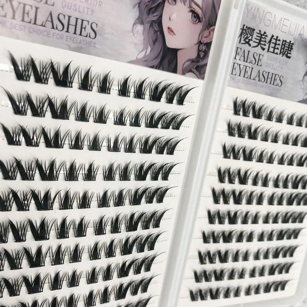 ขนตาปลอมสไตล์เกาหลี ไม่ต้องใช้กาว ความจุเยอะ หนาแน่น ดูเป็นธรรมชาติ สไตล์ฟ็อกซ์  ขนตาการ์ตูน อุปกรณ์แต่งหน้า