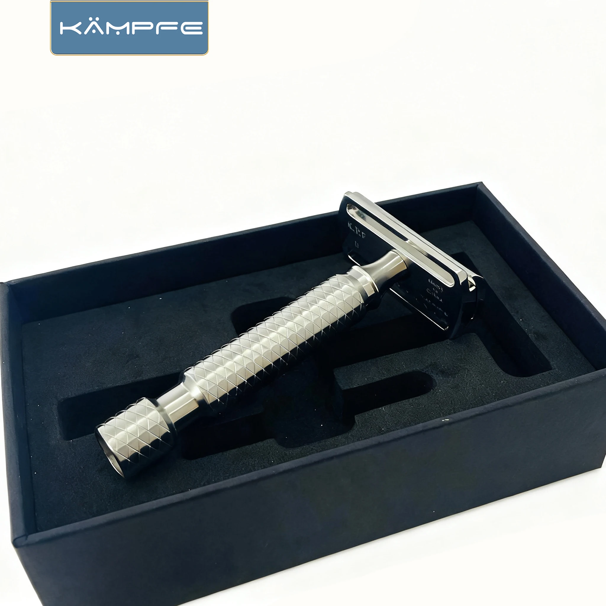 KAMPFE سبائك التيتانيوم مقبض الحلاقة السلامة باستخدام الحاسب الآلي منحوتة ذات الحواف المزدوجة السفر ودية ماكينة حلاقة الوجه الرجال قابلة لإعادة الاستخدام التهيأ طقم هدايا #6