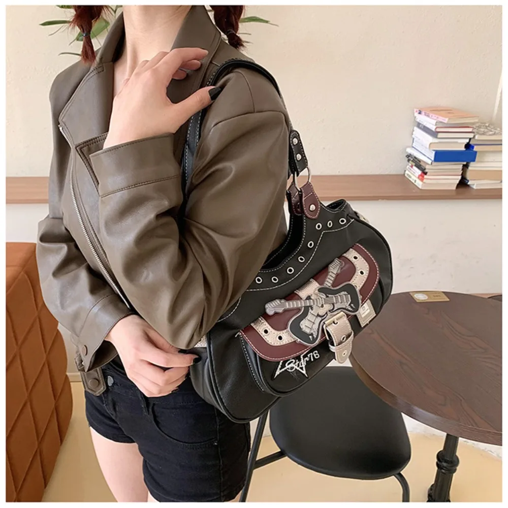 

Cool Spice Girl Fashion Niche Underarm Shoulder Bag Letters Casual Gothic Tote Bag Vintage Patchwork Fashion Handbag