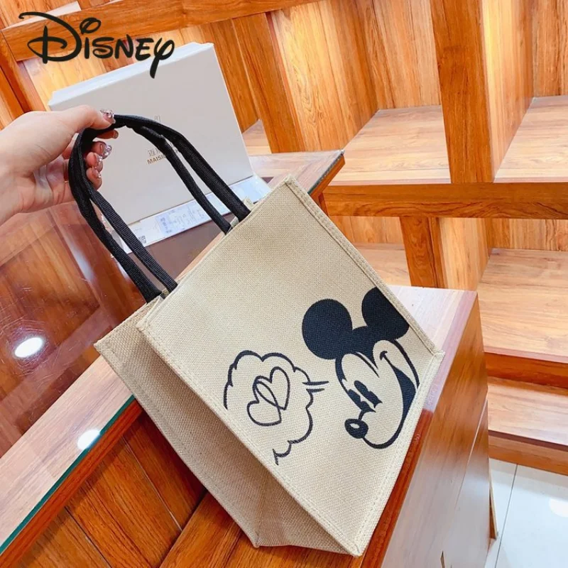 Disney-Bolso de mano de Mickey para mujer, bolsa de compras informal, versátil, de gran capacidad, de alta calidad, a la moda, novedad de 2023