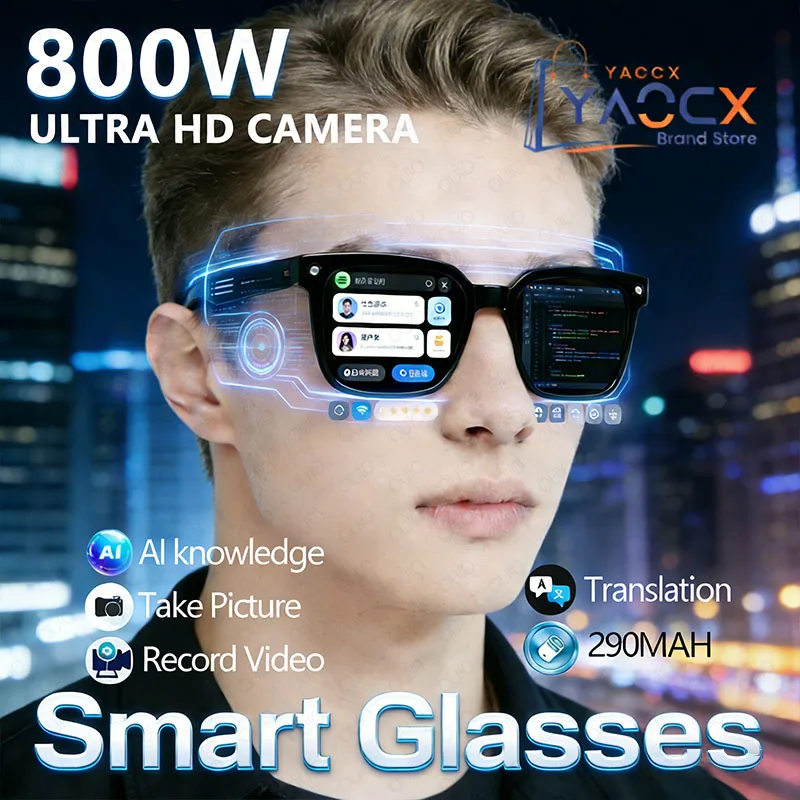 

2026 New M02S 800HD Camera AI Smart Glasses Bluetooth Call Voice Assistant Control Chat GPT AI Translation Sunglasses Men Women