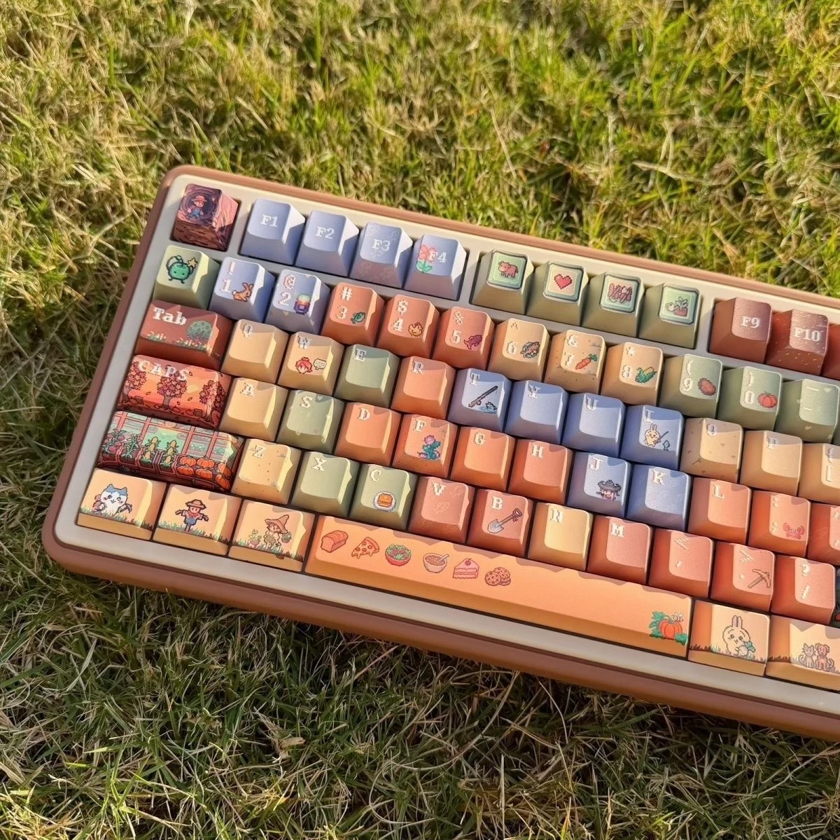 Custom Pixel Art Farm Animal Theme PBT Dye-Sub Keycaps, OEM Profile, Personalized Custom Mechanical Keyboard Keycaps