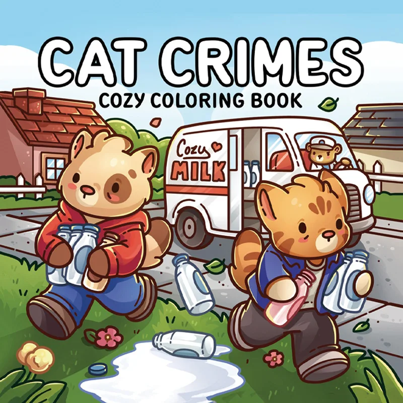 Livre de coloriage pour adultes : Crimes des chats – Activités douillettes et relaxantes, Art-thérapie, Pratique de la pleine conscience