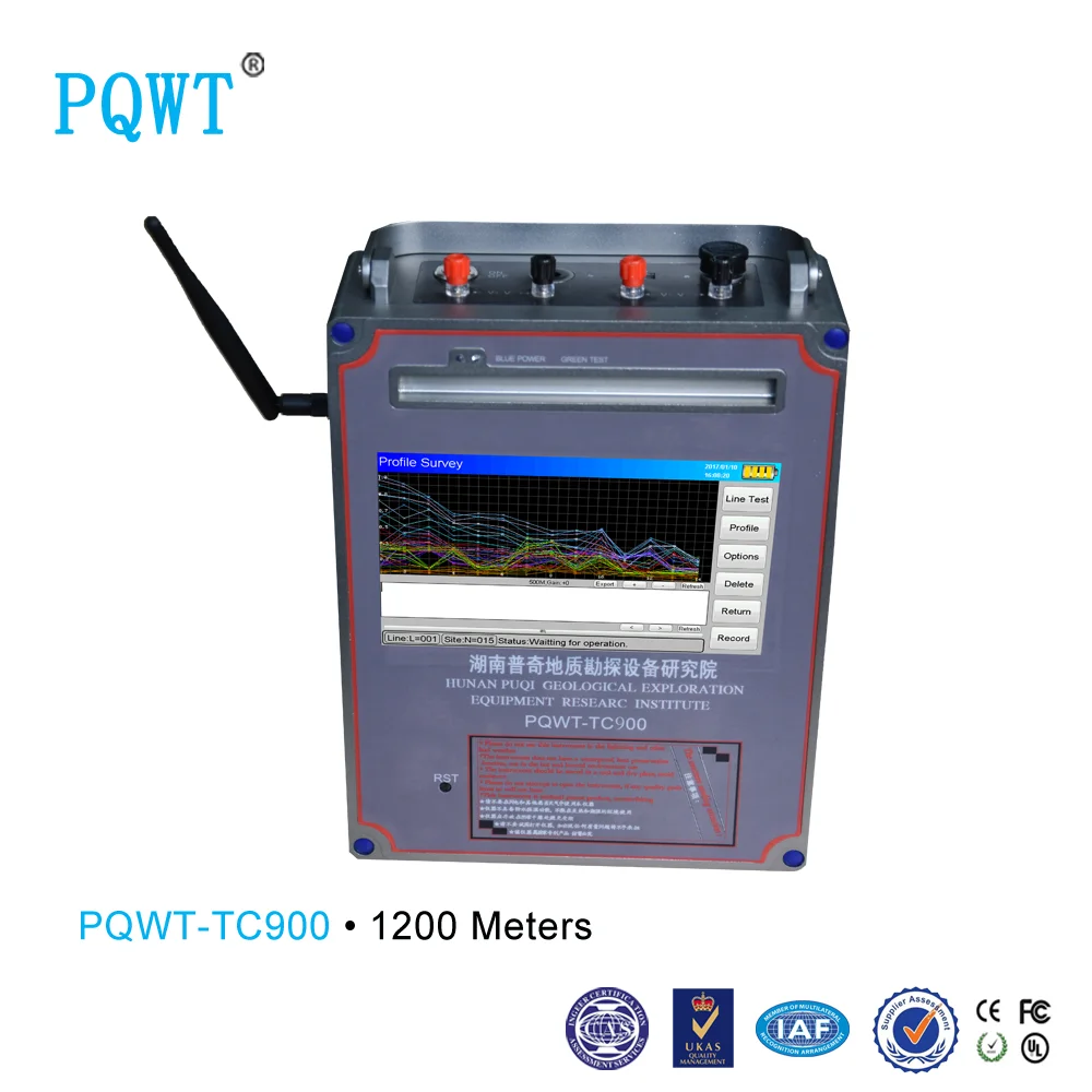 PQWT-TC900 1200meters High Quality Geophysical Survey Equipment Water Level Detector Underground Water Finder Metal Detector 3d