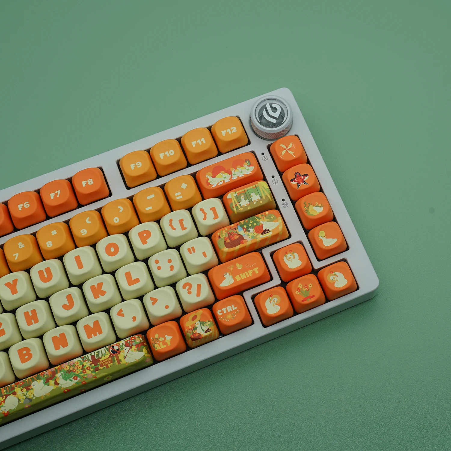 KYOMOT 135 Keys Cute Duck Keycap PBT Sub Dye MOA Profile Little Yellow Duck Keycaps for MX Switch Shaft Mechanical Keyboard Caps