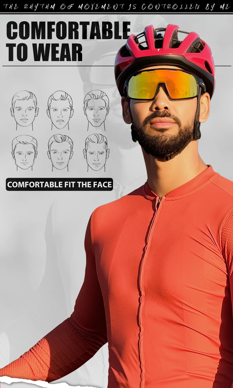 SCVCN Fahrradbrille Outdoor-Sonnenbrille UV400 Sportbrille für Männer und Frauen MTB-Radsportbrille – Detail 5