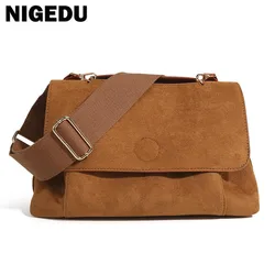 Borsa a tracolla da donna Casual Vintage invernale borse centrali borsa a tracolla da donna in morbida pelle scamosciata sintetica trend totes femminili di lusso bol