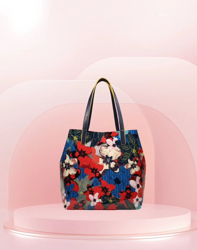 

CHHC Large capacity women's bag Vintage artistic print Premium floral shoulder bag Fashionable women's shoulder bag