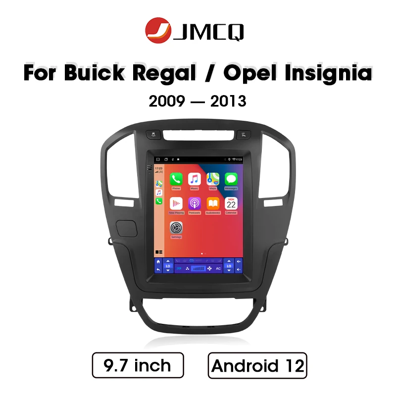 JMCQ Android 12 2Din Car Radio For Buick Regal For Opel Insignia 1 2009 - 2013 Multimedia Player Navi Carplay Head Unit 9.7