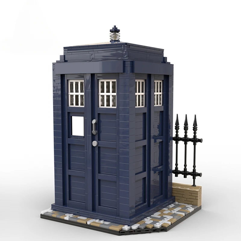 MOC City Street View Telephone Booth Building Blocks Kit Doctor Mysterious Tardis Phone Booth Model DIY Kids Puzzle Toys Gift