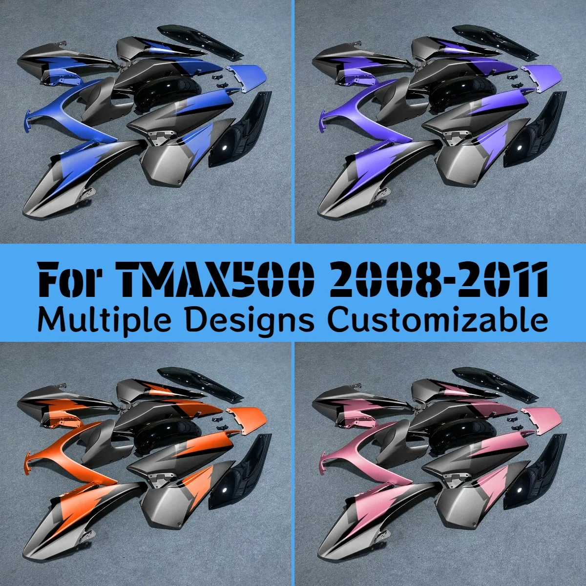 

Детали обтекателей TMAX 500 2008 2009 2010 2011, комплект деталей кузова мотоцикла, комплект обтекателей для YAMAHA TMAX 500 08 09 10 11