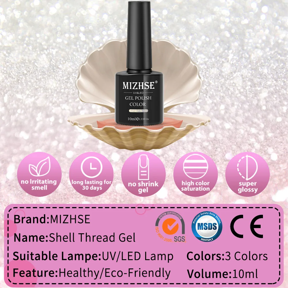 MIZHSE-Verhéritage à ongles en gel, 10ml, paillettes 3D, œil de chat, perle magnétique, Soak Off, UV, manucure, N64.Art