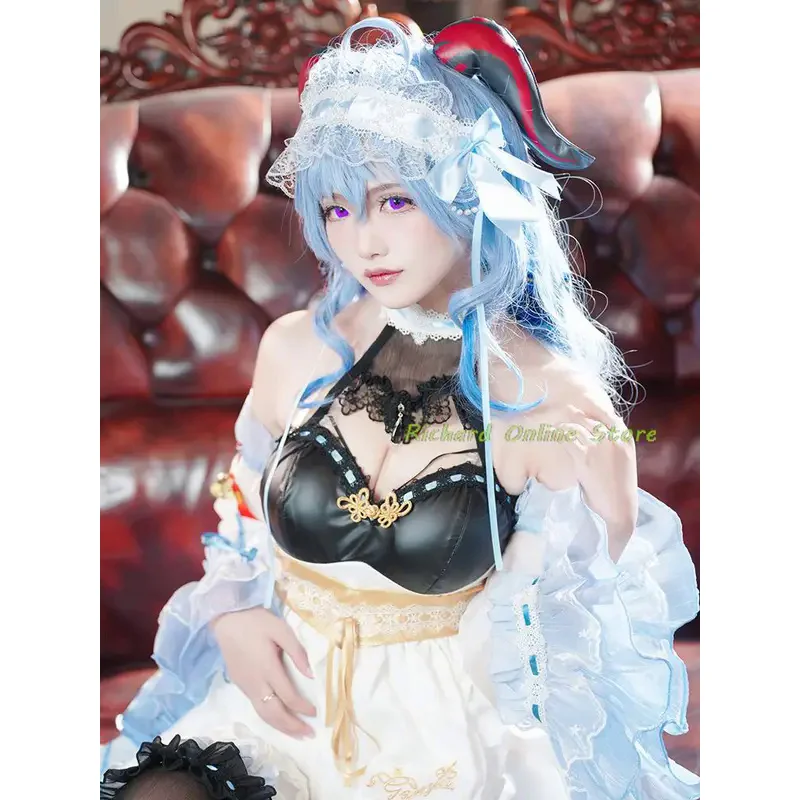 Ganyu Cosplay Maid Costume Game Genshin Impact Cosplay Ganyu Halloween Costume Genshin Fanart Ganyu Maid Dress