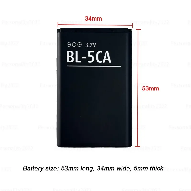 BL 5CA 3.7V Battery Lithium for Nokia 1110i 1110 1200 1600 5030 1208 1209 2700C 1680C 1682 7500 BL5CA  Phone Batteries