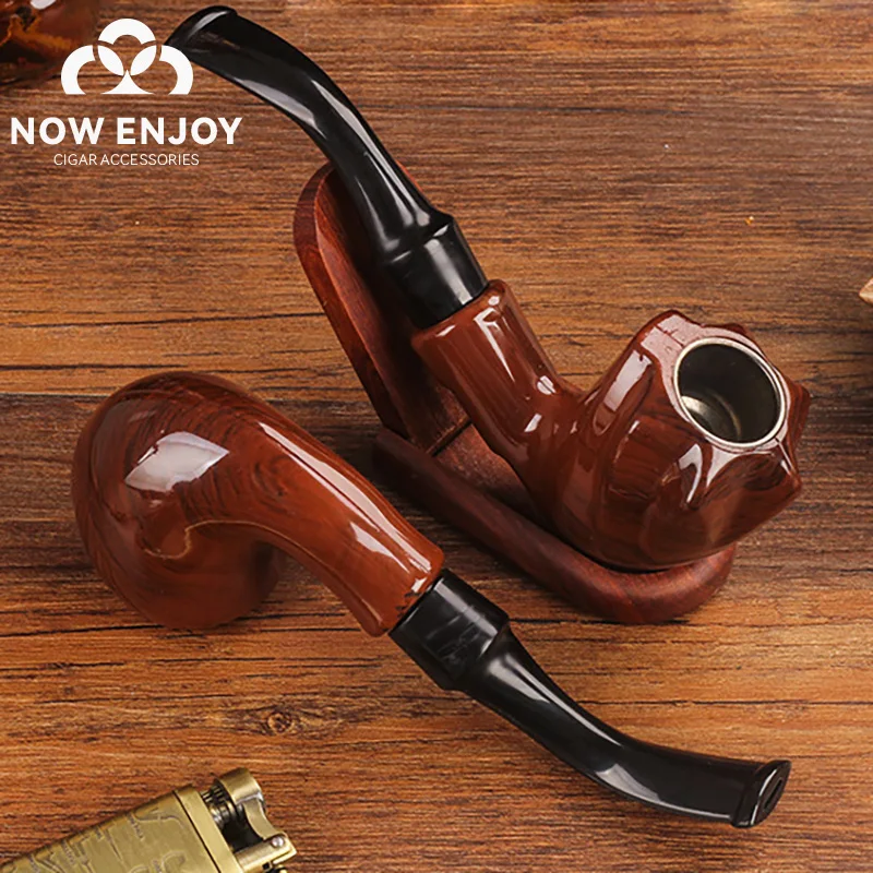 NOW ENJOY 202 Resin Tobacco Pipe Bending Filter Pipe Potable Handheld Smoking Pipe Cigarette Accessories Men's Gifts
