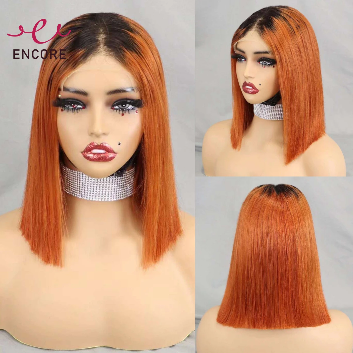 

5x5 Lace Closure Glueless Wigs 350% Density Remy Human Hair Wig 1BT350 Color Straight Short Bob Wigs 10" Transparent HD Lace Wig