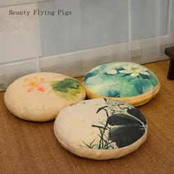 Chinese Linen Cotton Tea Ceremony Worship Buddha Floor Cushions Round Shape Thicken Office Balcony Cushion Tatami Yoga Mat