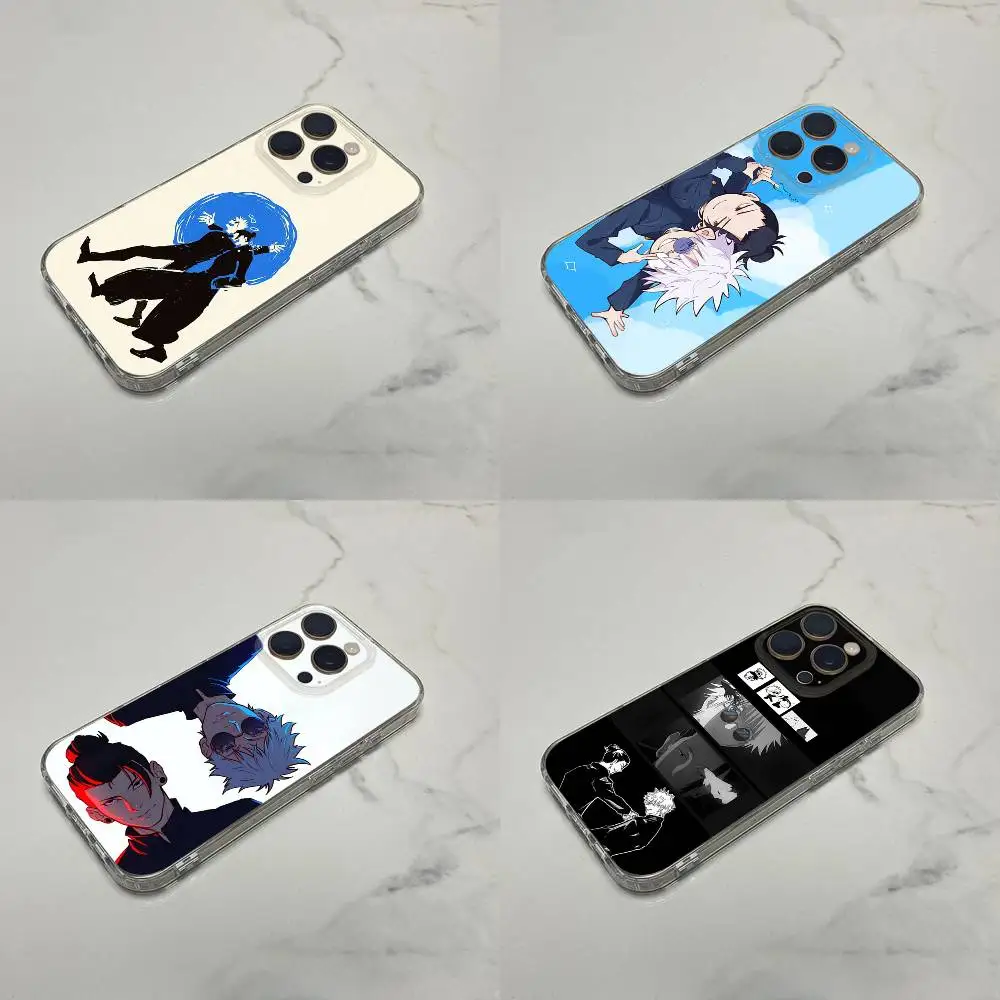 

J-Jujutsu Gojo Geto Kaisen Phone Case For iPhone 17,16,15,14,13,12,11 Plus,Pro,Max,Plus,E,SE4,Mini Transparent Box