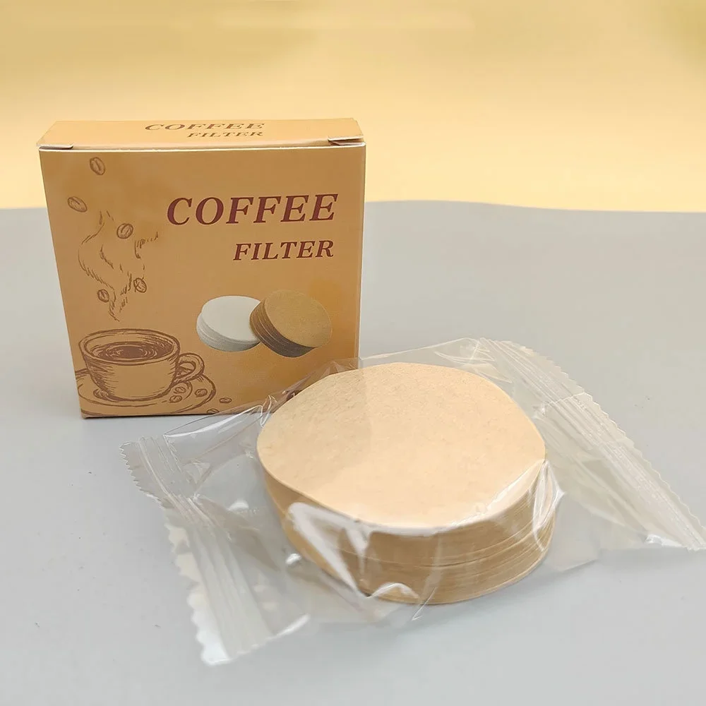 51/54/58mm Round Coffee Filter Paper Moka Pot Universal Powder Bowl Filter Secondary Coffee Filter 100 PCS Wood Pulp Disposable
