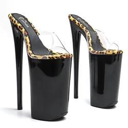 Leecabe, 26CM/10 pulgadas, plataforma de tacón alto superior de PVC transparente, sandalias sexis exóticas, tacón de stripper, zapatos de baile en barra