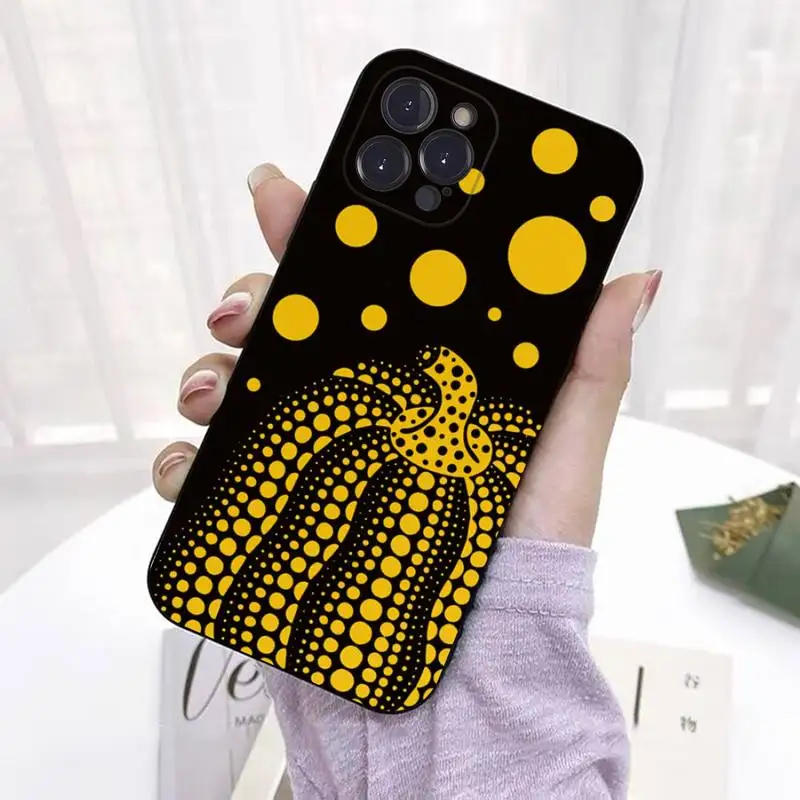 Yayoi Kusama Pumpkin Phone Case for iPhone 11 12 13 Mini Pro Max 8 7 6 6S Plus X 5 SE 2020 XR XS Funda Cover