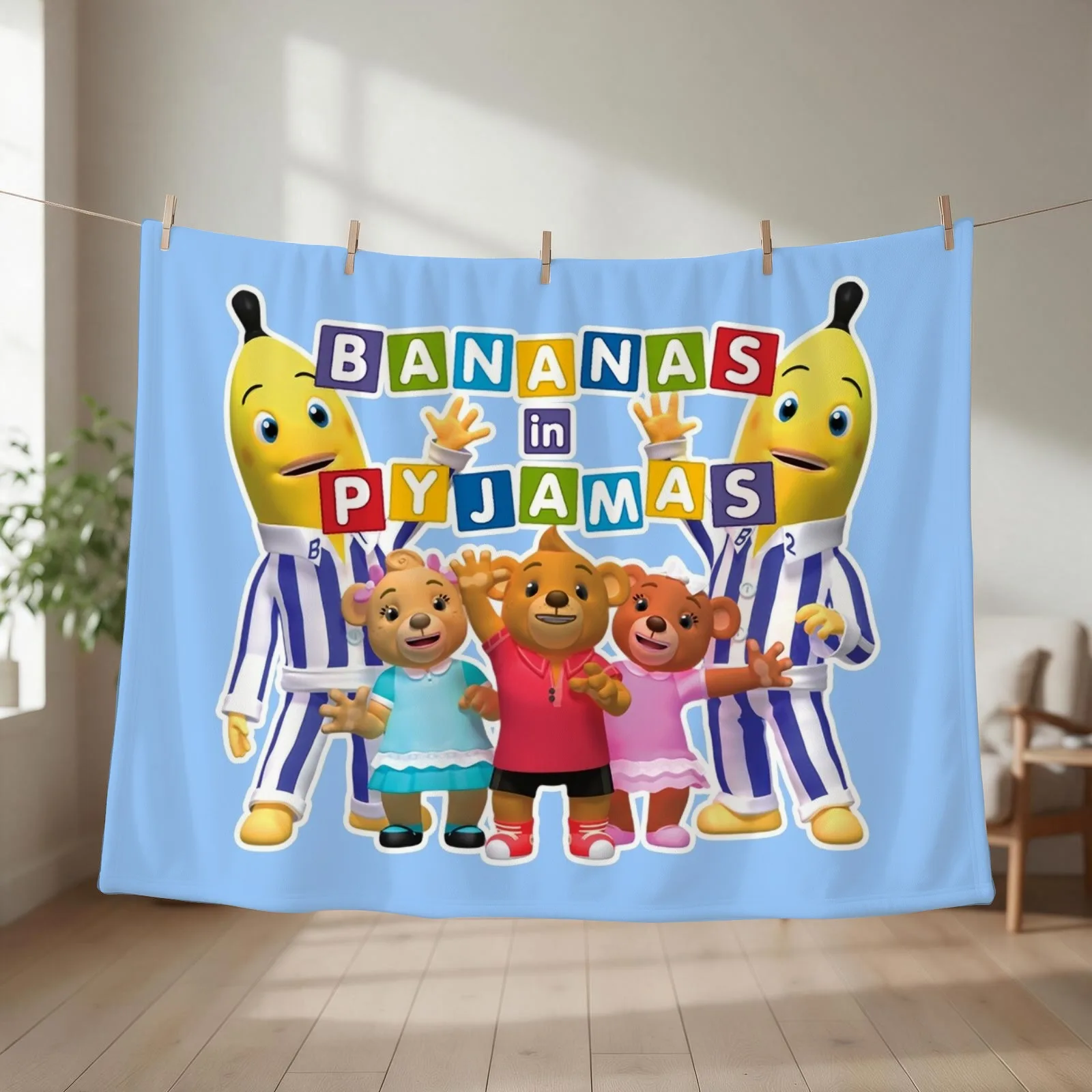 Bananas in Pyjamas team Throw Blanket couch cozy soft plush fuzzy picnic outdoor blanket