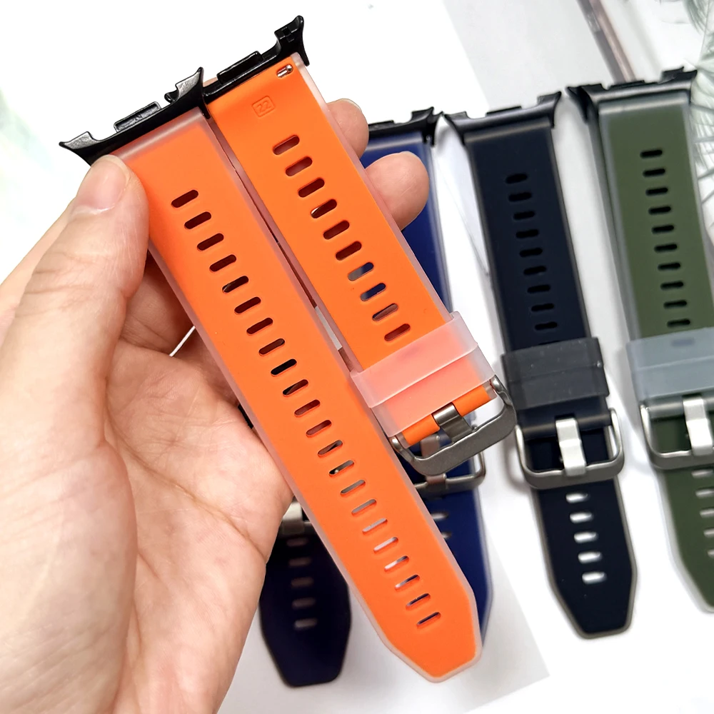 Transparent Two-Tone Silicone Strap For Samsung Galaxy Watch 9 8 44mm 40mm Watch8 Classic 46mm Band for Women Men Soft Bracelet