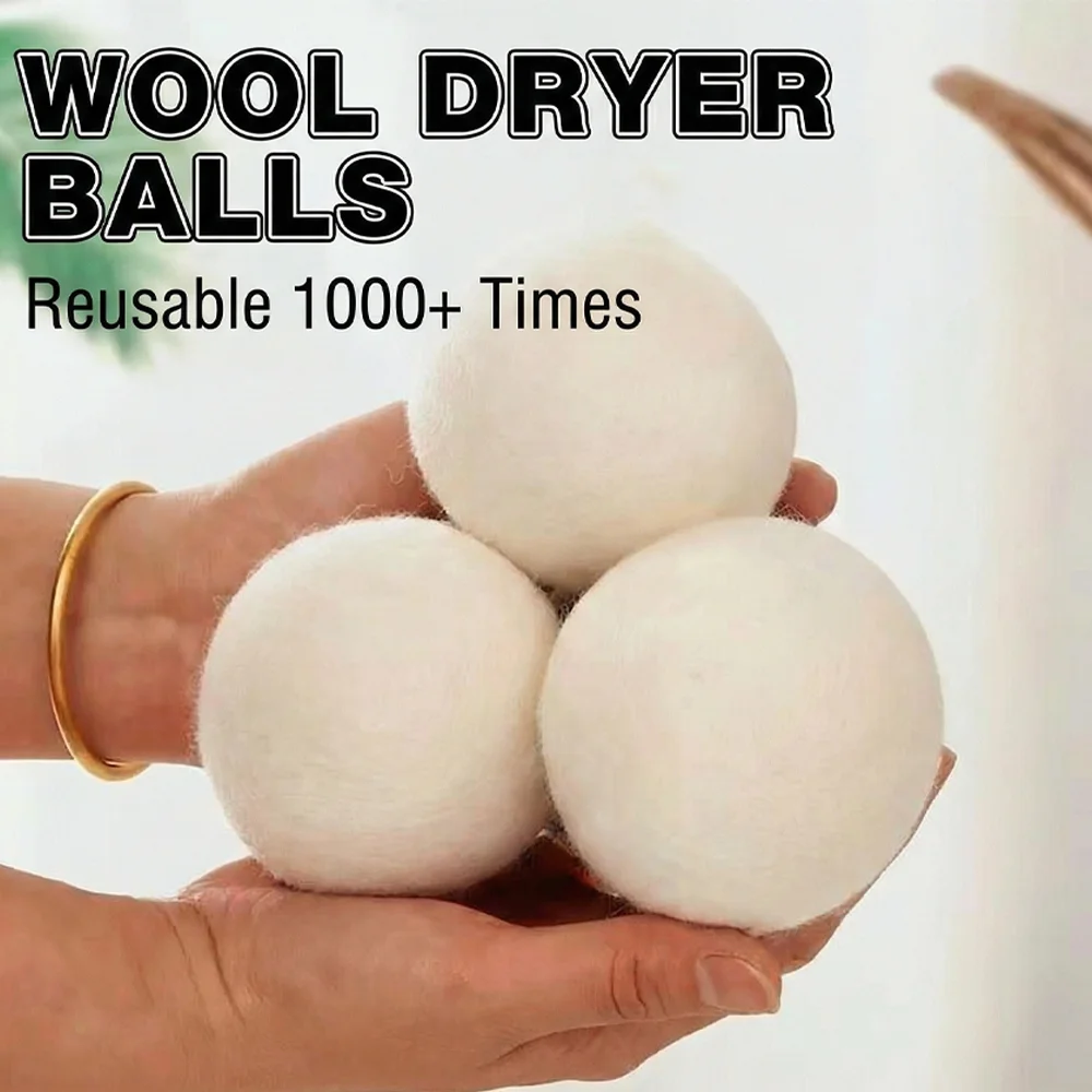 

Шарики для сушки белья из натуральной шерсти, смягчитель ткани для чувствительной кожи, многоразовые шарики-осушители для стирки, аксессуары для домашней стиральной машины